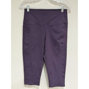 SKECHERS Womens Active Leggings Go Walk Purple Cropped Size Medium 2 Pockets